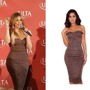 Strapless suede dress - House of CB